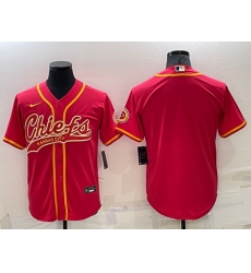 Men Kansas City Chiefs Blank Red Cool Base Stitched Baseball Jersey