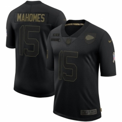 Men's Kansas City Chiefs #15 Patrick Mahomes Black Nike 2020 Salute To Service Limited Jersey