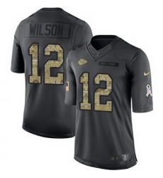 Nike Chiefs #12 Albert Wilson Black Mens Stitched NFL Limited 2016 Salute to Service Jersey