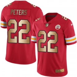 Nike Chiefs #22 Marcus Peters Red Mens Stitched NFL Limited Gold Rush Jersey