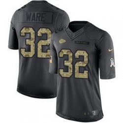 Nike Chiefs #32 Spencer Ware Black Mens Stitched NFL Limited 2016 Salute to Service Jersey