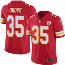 Nike Chiefs #35 Christian Okoye Red Team Color Mens Stitched NFL Vapor Untouchable Limited Jersey