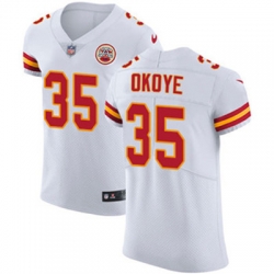 Nike Chiefs #35 Christian Okoye White Mens Stitched NFL Vapor Untouchable Limited Jersey