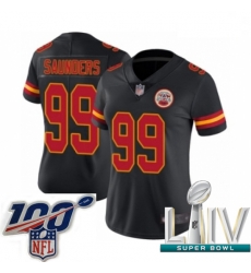 2020 Super Bowl LIV Women Kansas City Chiefs #99 Khalen Saunders Limited Black Rush Vapor Untouchable Football Jersey