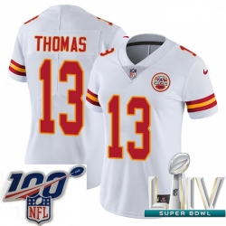 2020 Super Bowl LIV Women Nike Kansas City Chiefs #13 De'Anthony Thomas White Vapor Untouchable Limited Player NFL Jersey