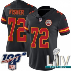 2020 Super Bowl LIV Women Nike Kansas City Chiefs #72 Eric Fisher Limited Black Rush Vapor Untouchable NFL Jersey