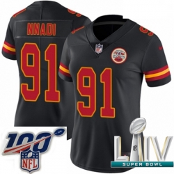 2020 Super Bowl LIV Women Nike Kansas City Chiefs #91 Derrick Nnadi Limited Black Rush Vapor Untouchable NFL Jersey