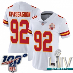 2020 Super Bowl LIV Women Nike Kansas City Chiefs #92 Tanoh Kpassagnon White Vapor Untouchable Limited Player NFL Jersey