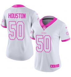 Nike Chiefs #50 Justin Houston White Pink Womens Stitched NFL Limited Rush Fashion Jersey