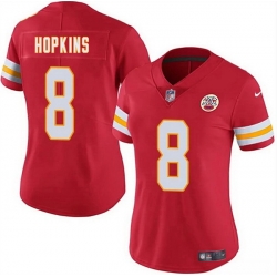 Women Kansas City Chiefs 8 DeAndre Hopkins Red Vapor Untouchable Limited Stitched Jersey