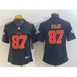 Women Kansas City Chiefs 87 Travis Kelce Black Vapor Untouchable Limited Stitched Football Jersey