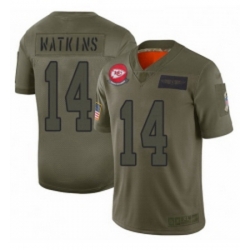 Womens Kansas City Chiefs 14 Sammy Watkins Limited Camo 2019 Salute to Service Football Jersey