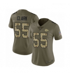 Womens Kansas City Chiefs 55 Frank Clark Limited Olive Camo 2017 Salute to Service Football Jersey