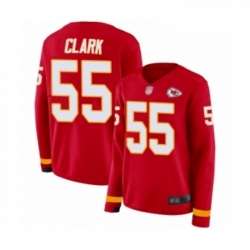 Womens Kansas City Chiefs 55 Frank Clark Limited Red Therma Long Sleeve Football Jersey