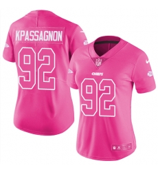 Womens Nike Chiefs #92 Tanoh Kpassagnon Pink  Stitched NFL Limited Rush Fashion Jersey