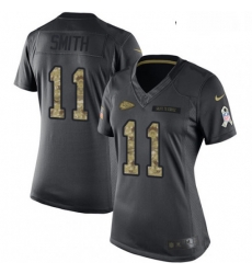 Womens Nike Kansas City Chiefs 11 Alex Smith Limited Black 2016 Salute to Service NFL Jersey