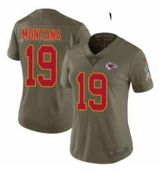 Womens Nike Kansas City Chiefs 19 Joe Montana Limited Olive 2017 Salute to Service NFL Jersey