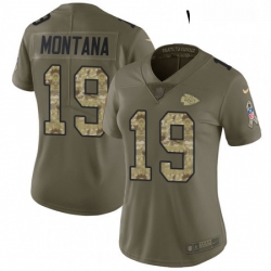 Womens Nike Kansas City Chiefs 19 Joe Montana Limited OliveCamo 2017 Salute to Service NFL Jersey