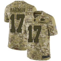 Chiefs 17 Mecole Hardman Camo Youth Stitched Football Limited 2018 Salute to Service Jersey