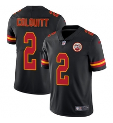 Nike Chiefs #2 Dustin Colquitt Black Youth Stitched NFL Limited Rush Jersey