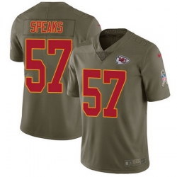 Nike Chiefs #57 Breeland Speaks Olive Youth Stitched NFL Limited 2017 Salute to Service Jersey