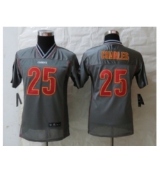 Nike Youth Kansas City Chiefs #25 Charles Grey Jerseys(Vapor)