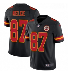 Youth Nike Kansas City Chiefs 87 Travis Kelce Limited Black Rush Vapor Untouchable NFL Jersey