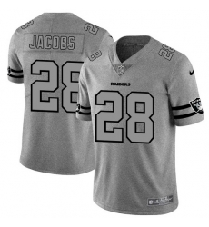 Las Vegas Raiders 28 Josh Jacobs Men Nike Gray Gridiron II Vapor Untouchable Limited NFL Jersey