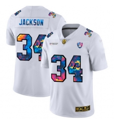 Las Vegas Raiders 34 Bo Jackson Men White Nike Multi Color 2020 NFL Crucial Catch Limited NFL Jersey