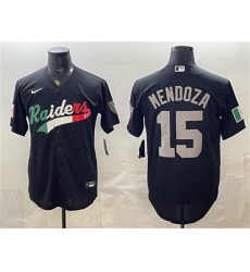 Men Las Vegas Raiders  15 Fernando Mendoza Black Mexico Cool Base Stitched Baseball Jersey