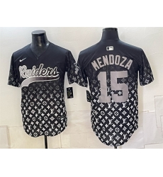 Men Las Vegas Raiders  15 Fernando Mendoza Black Vapor Limited Stitched Baseball Jersey