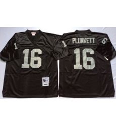 Men Las Vegas Raiders 16 Jim Plunkett Black M&N Throwback Jersey