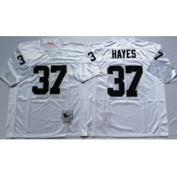 Men Las Vegas Raiders 37 Lester Hayes White M&N Throwback Jersey