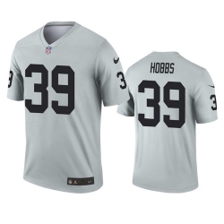 Men Las Vegas Raiders 39 Nate Hobbs Silver Inverted Legend Jersey