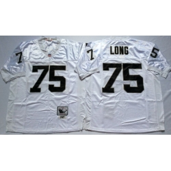 Men Las Vegas Raiders 75 Howie Long White M&N Throwback Jersey