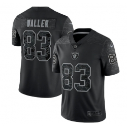 Men Las Vegas Raiders 83 Darren Waller Black Reflective Limited Stitched Football Jersey