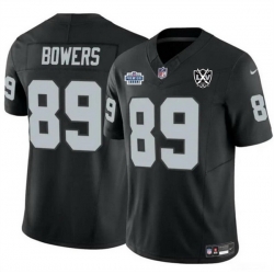 Men Las Vegas Raiders 89 Brock Bowers Black 2024 F U S E 65th Anniversary Patch Vapor Stitched Football Jersey