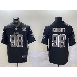 Men Las Vegas Raiders 98 Maxx Crosby Black With 65th Anniversary Patch Vapor Limited Stitched Jersey