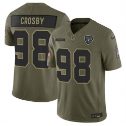 Men Las Vegas Raiders 98 Maxx Crosby Olive 2025 F U S E  Salute to Service Limited Stitched Football Jersey Men Las Vegas Raiders 98 Maxx Crosby Olive 2025 F U S E  Salute to Service Limited Stitched Football Jersey