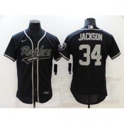 Men's Oakland Raiders #34 Bo Jackson Black Nike Elite Jersey