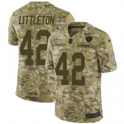 Nike Raiders 42 Cory Littleton Camo Men Stitched NFL Limited 2018 Salute To Service Jersey