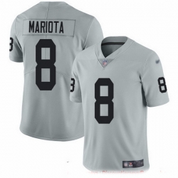 Nike Raiders 8 Marcus Mariota Silver Men Stitched NFL Limited Inverted Legend Jersey