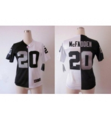 Nike Women Oakland Raiders #20 Darren McFadden Black-white jerseys[Split Elite]