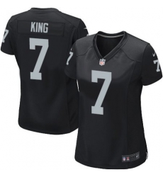 Oakland Raiders #7 Marquette King Women Black Jersey