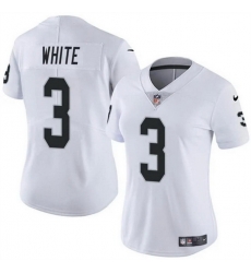 Women Las Vegas Raiders 3 Zamir White White Vapor Stitched Jersey