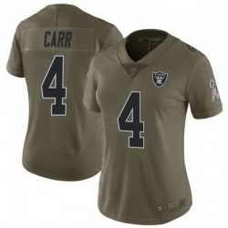 Women Las Vegas Raiders 4 Derek Carr 2017 Salute To Service Limited Jersey