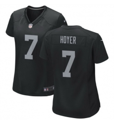 Women Las Vegas Raiders 7 Brian Hoyer Black Stitched Jersey  Run Small