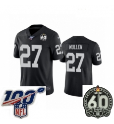 Women Oakland Raiders #27 Trayvon Mullen Black 60th Anniversary Vapor Untouchable Limited Player 100th Season Football Jersey