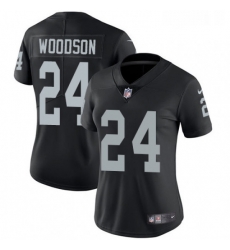 Womens Nike Oakland Raiders 24 Charles Woodson Black Team Color Vapor Untouchable Limited Player NFL Jersey