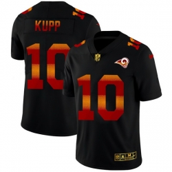Los Angeles Rams 10 Cooper Kupp Men Black Nike Red Orange Stripe Vapor Limited NFL Jersey Los Angeles Rams 10 Cooper Kupp Men Black Nike Red Orange Stripe Vapor Limited NFL Jersey